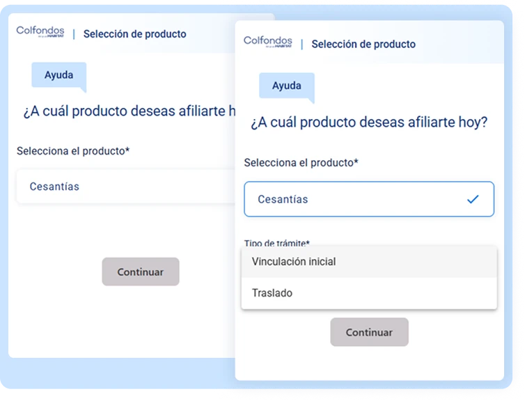 elegir el producto Cesantías