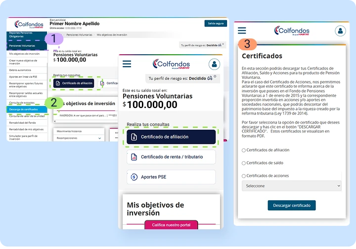 Certificado de Pensión Voluntaria