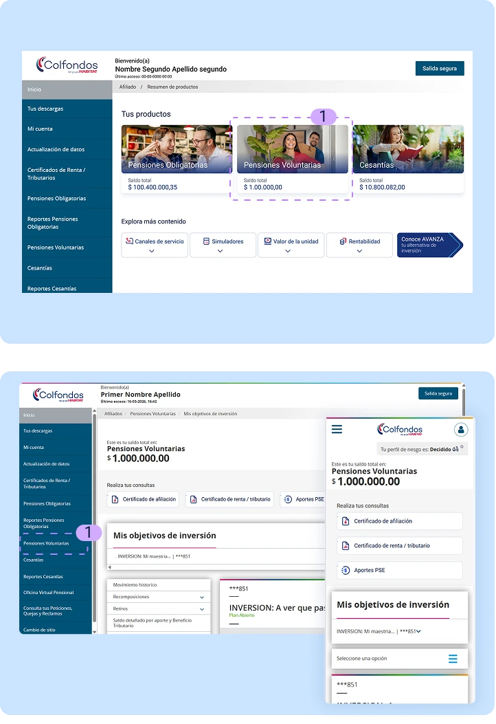 Saldo de Pensiones Voluntarias